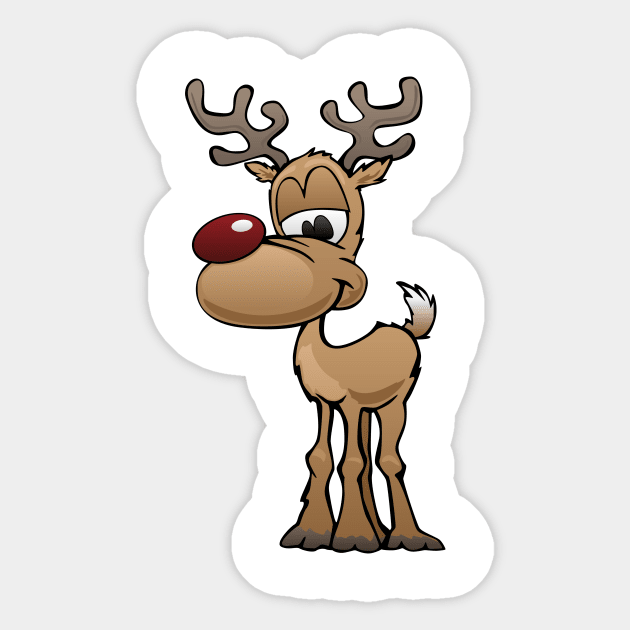 Cute Christmas Reindeer Cartoon Sticker by hobrath